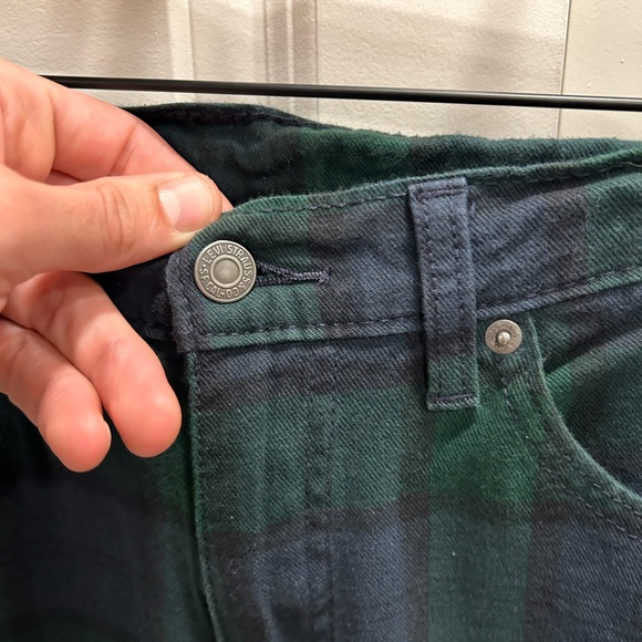 Levi's Tartan Blue Green Plaid Pants 511 34x34 - Picture 4 of 7